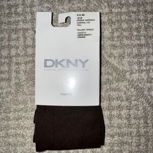 DKNY Women's Tights Opaque Control Top Chocolate Brown Tall Grande #412 New